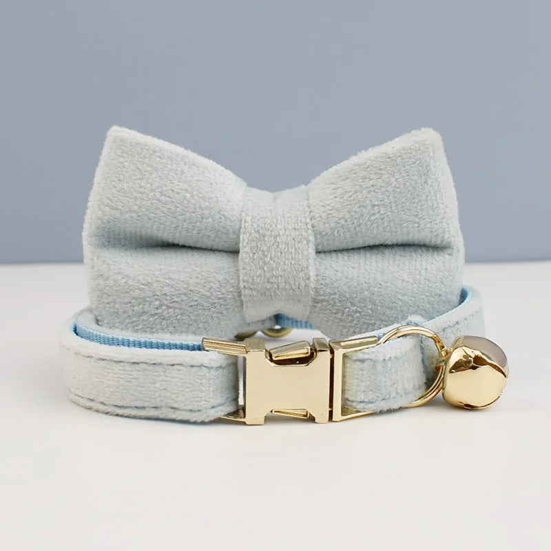 Custom Engraved Bowknot Cat Collar
