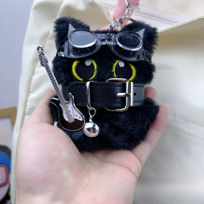 Punk Style Black Cat Keychain Cute Big Eye Cat Bag Charm Gift