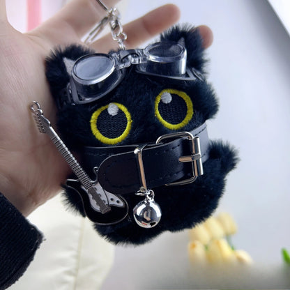Punk Style Black Cat Keychain Cute Big Eye Cat Bag Charm Gift