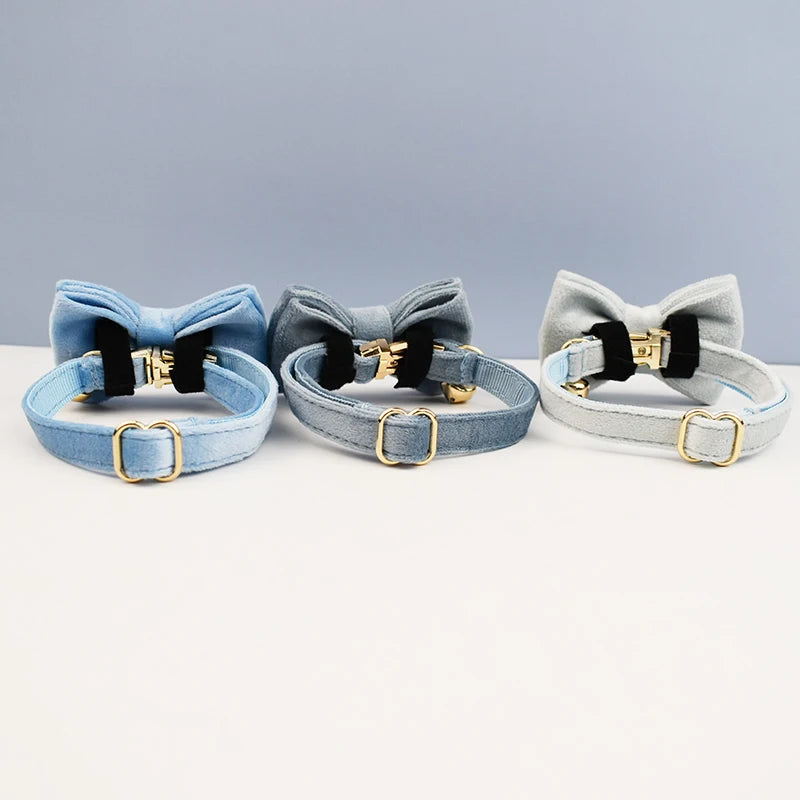 Custom Engraved Bowknot Cat Collar
