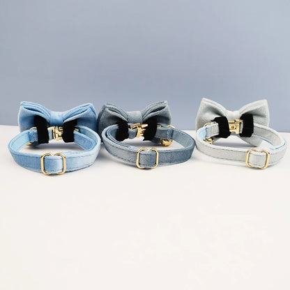 Custom Engraved Bowknot Cat Collar