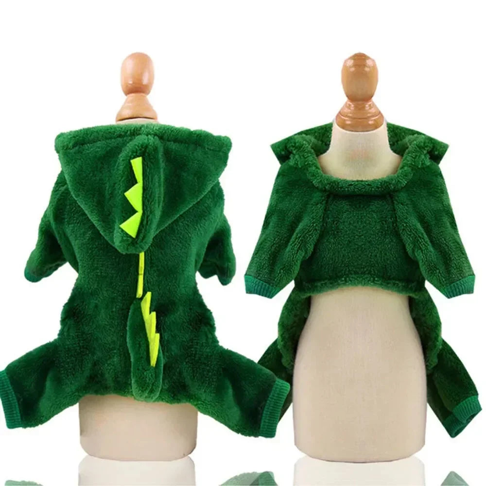 Cozy Dino Fleece Pet Hoodie