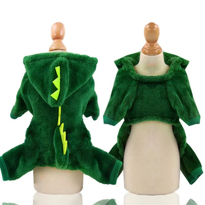 Cozy Dino Fleece Pet Hoodie