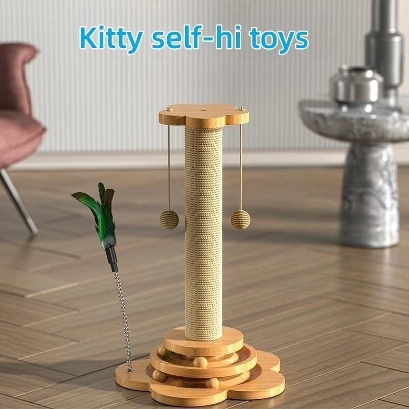 Solid Wood Interactive Cat Station