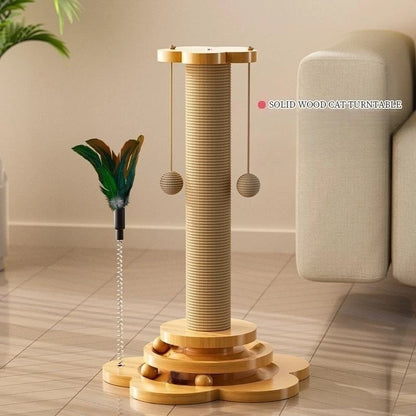 Solid Wood Interactive Cat Station