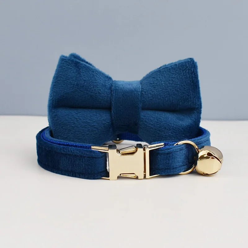 Custom Engraved Bowknot Cat Collar