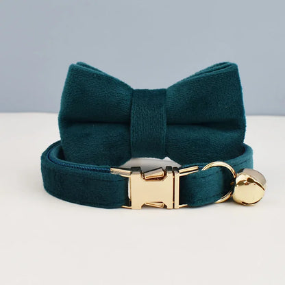 Custom Engraved Bowknot Cat Collar