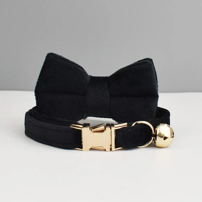 Custom Engraved Bowknot Cat Collar