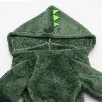 Cozy Dino Fleece Pet Hoodie
