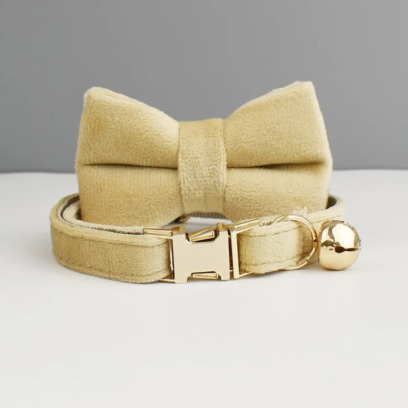 Custom Engraved Bowknot Cat Collar