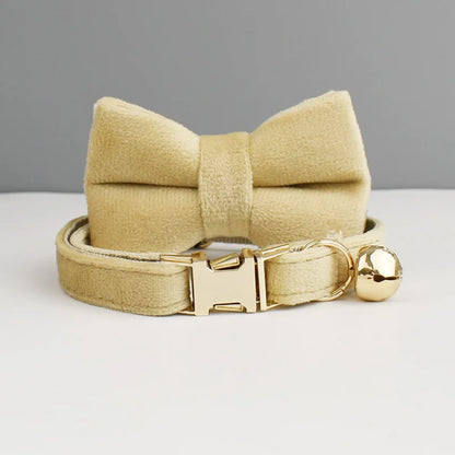 Custom Engraved Bowknot Cat Collar