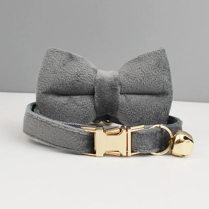 Custom Engraved Bowknot Cat Collar