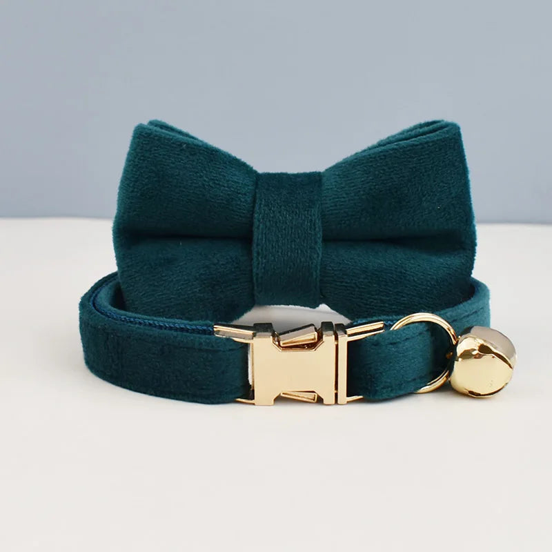 Custom Engraved Bowknot Cat Collar