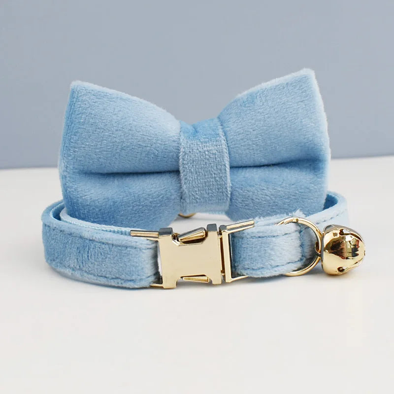 Custom Engraved Bowknot Cat Collar