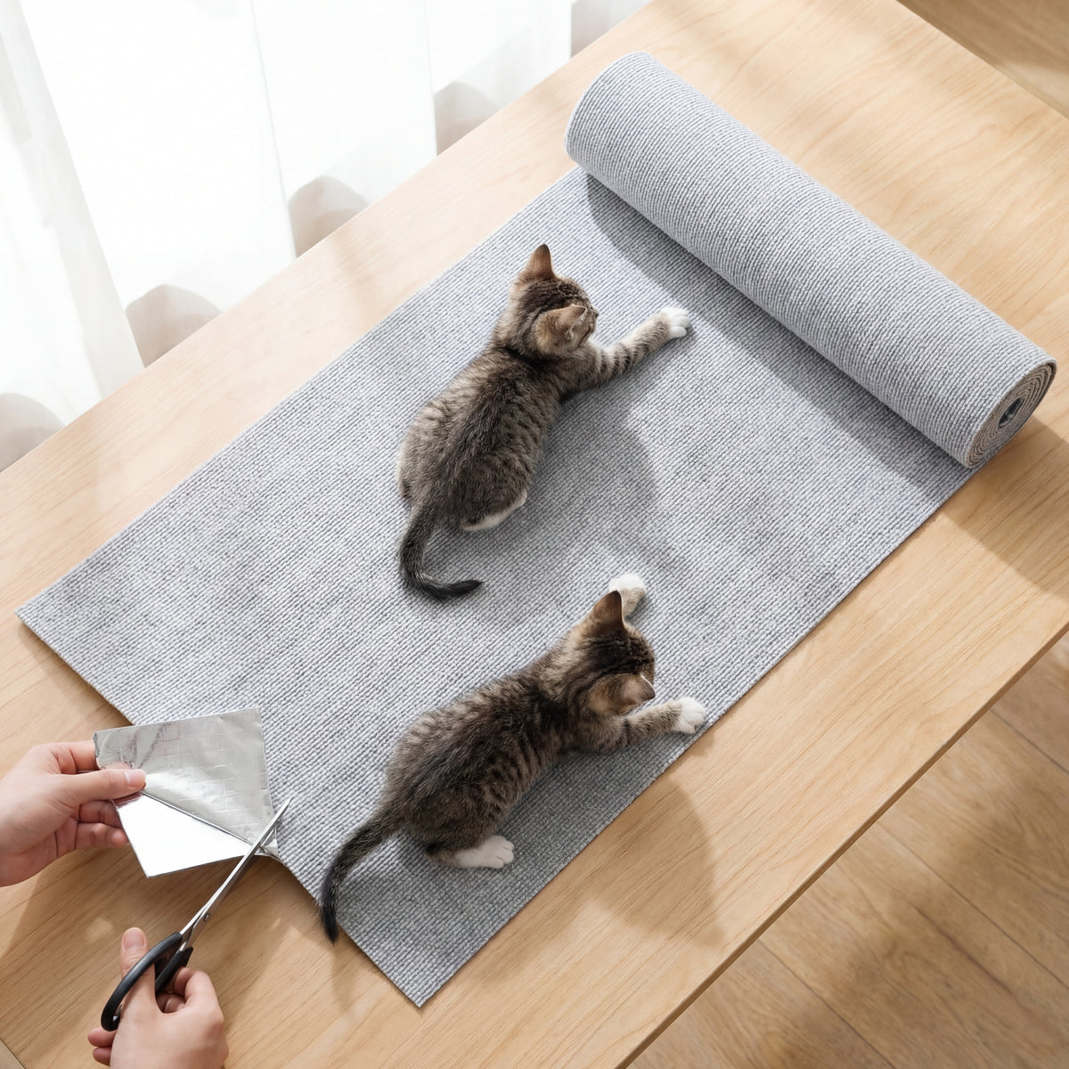 Self-Adhesive Cat Scratching Mat Trimmable Cat Carpet Cat Scratching Carpet Corner Wall Cat DIY Scratch Sofa Furniture Protector