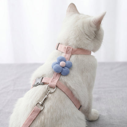 Cat Harness and Leash Sets Adjustable Dog Harness for Small Dog Leash Breashable Pet Harness Out Walking Dog Strap Cat Accessory