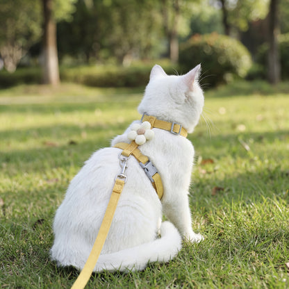 Cat Harness and Leash Sets Adjustable Dog Harness for Small Dog Leash Breashable Pet Harness Out Walking Dog Strap Cat Accessory