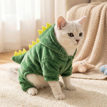 Cozy Dino Fleece Pet Hoodie