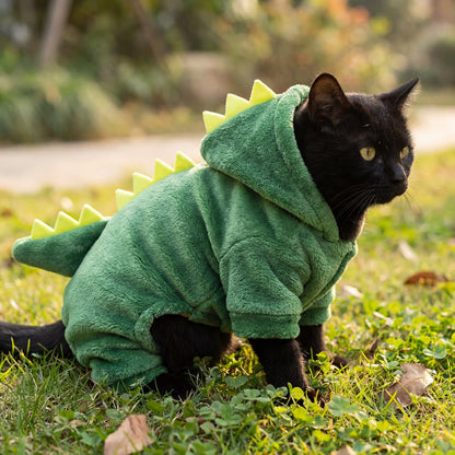 Cozy Dino Fleece Pet Hoodie