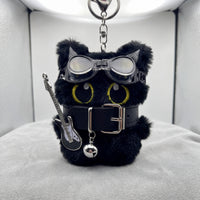 Punk Style Black Cat Keychain Cute Big Eye Cat Bag Charm Gift
