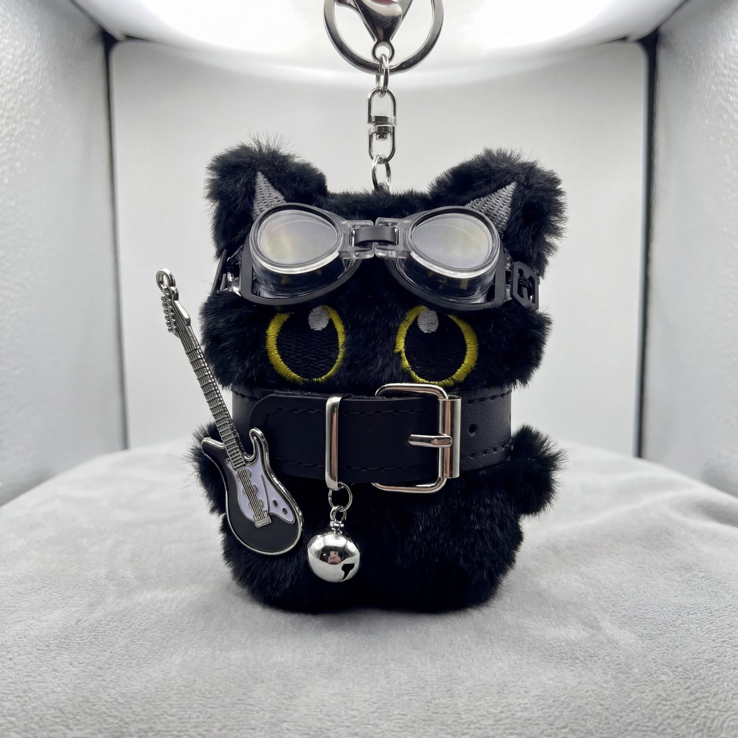 Punk Style Black Cat Keychain Cute Big Eye Cat Bag Charm Gift