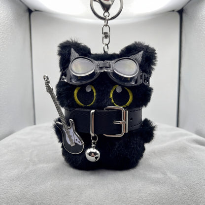 Punk Style Black Cat Keychain Cute Big Eye Cat Bag Charm Gift