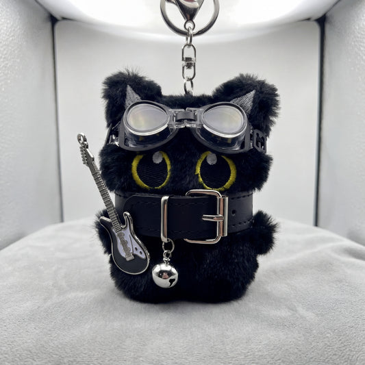 Punk Style Black Cat Keychain Cute Big Eye Cat Bag Charm Gift