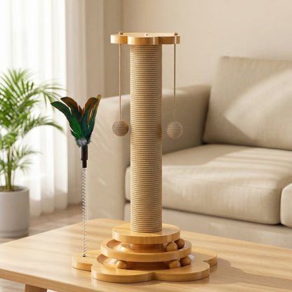 Solid Wood Interactive Cat Station