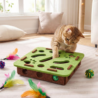 Cat Puzzle Toy Felt Puzzle Box Cat Exercise Toy With Ball Indoor Sports Entertainment Hunting Cat Toys For Indoor Cats