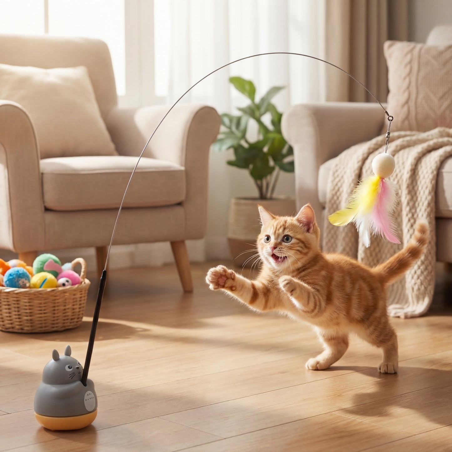 عصا ريش تفاعلية من الأسلاك الفولاذية